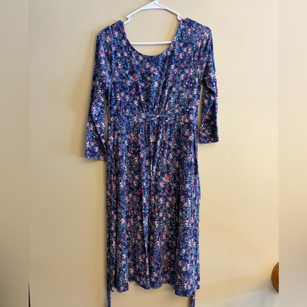 Motherhood Maternity Floral Blue Dress